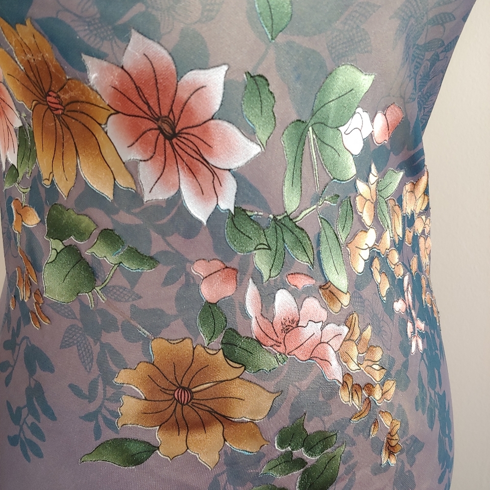 Rare Constance Mccardle Silk Floral Strapless Gown - Picture 8 of 12